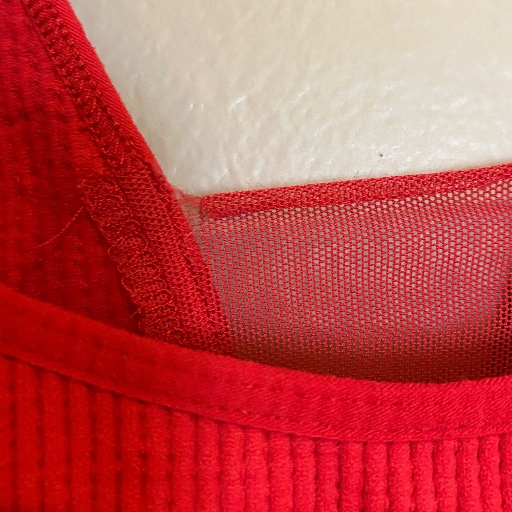 Free People Come Around Red Ribbed Cami - Picture 8 of 10